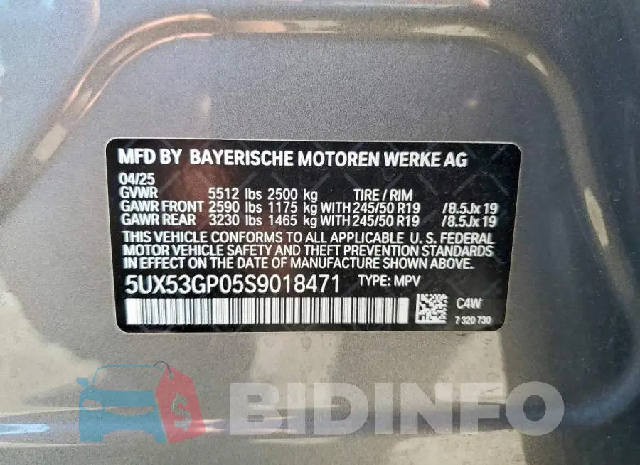 5UX53GP05S9018471 Photo# 14