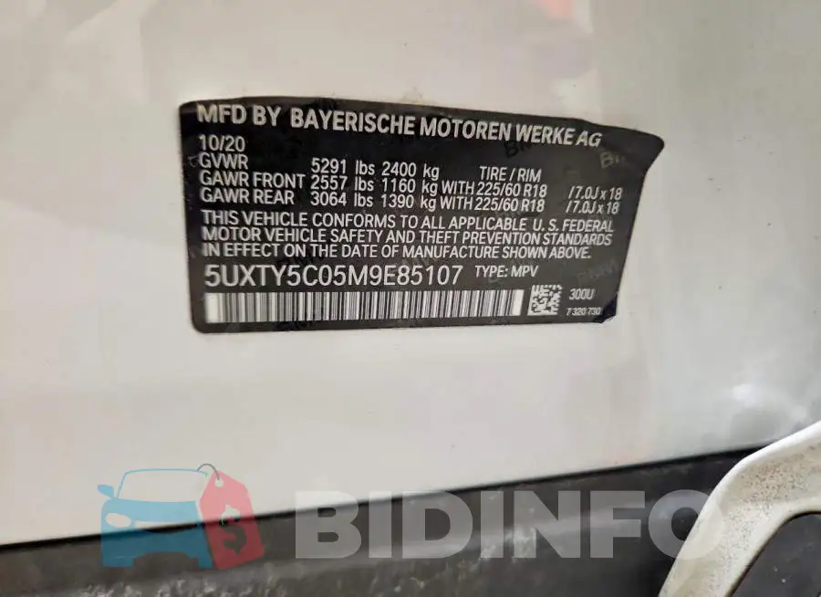 5UXTY5C05M9E85107 Photo# 13
