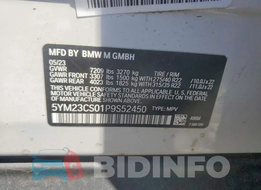 5YM23CS01P9S52450 Photo# 13