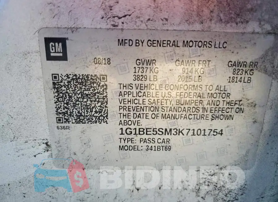 1G1BE5SM3K7101754 Photo# 13