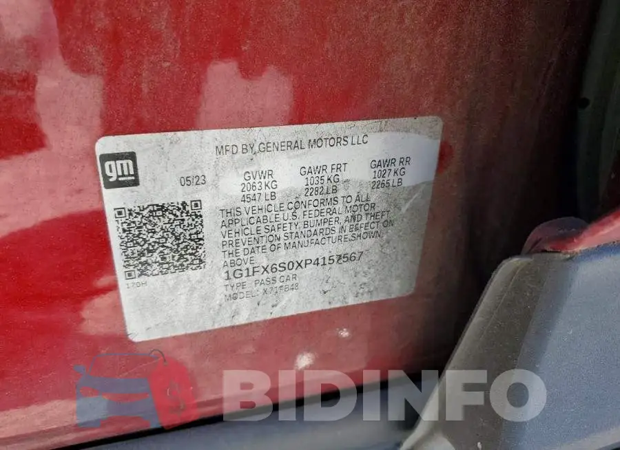 1G1FX6S0XP4157567 Photo# 12