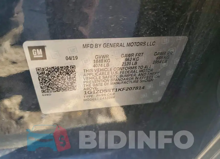 1G1ZD5ST1KF207814 Photo# 12