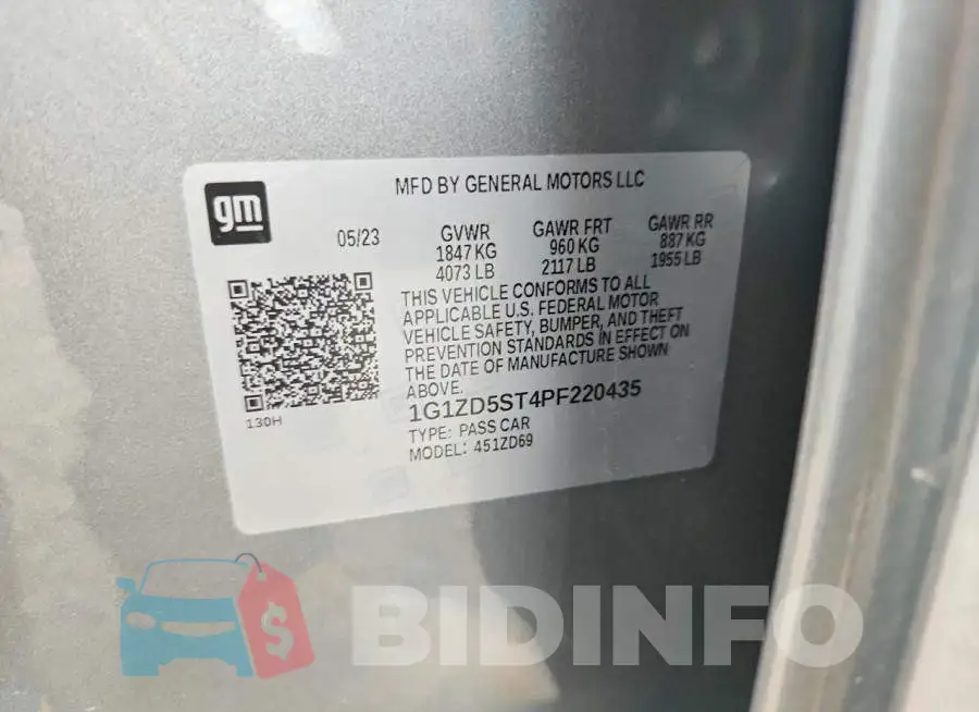 1G1ZD5ST4PF220435 Photo# 13