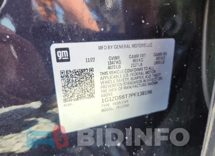 1G1ZD5ST7PF138196 Photo# 13