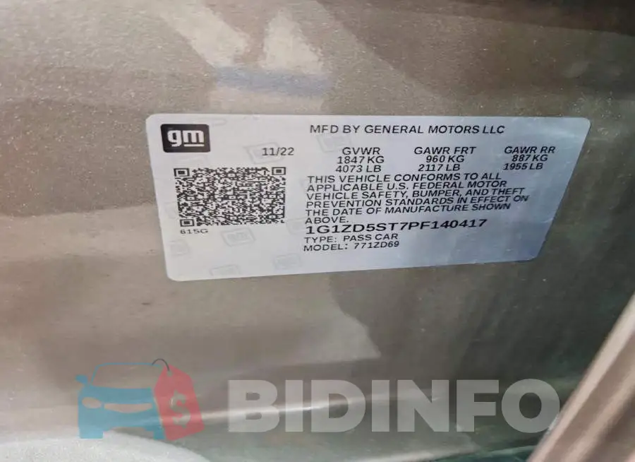 1G1ZD5ST7PF140417 Photo# 13