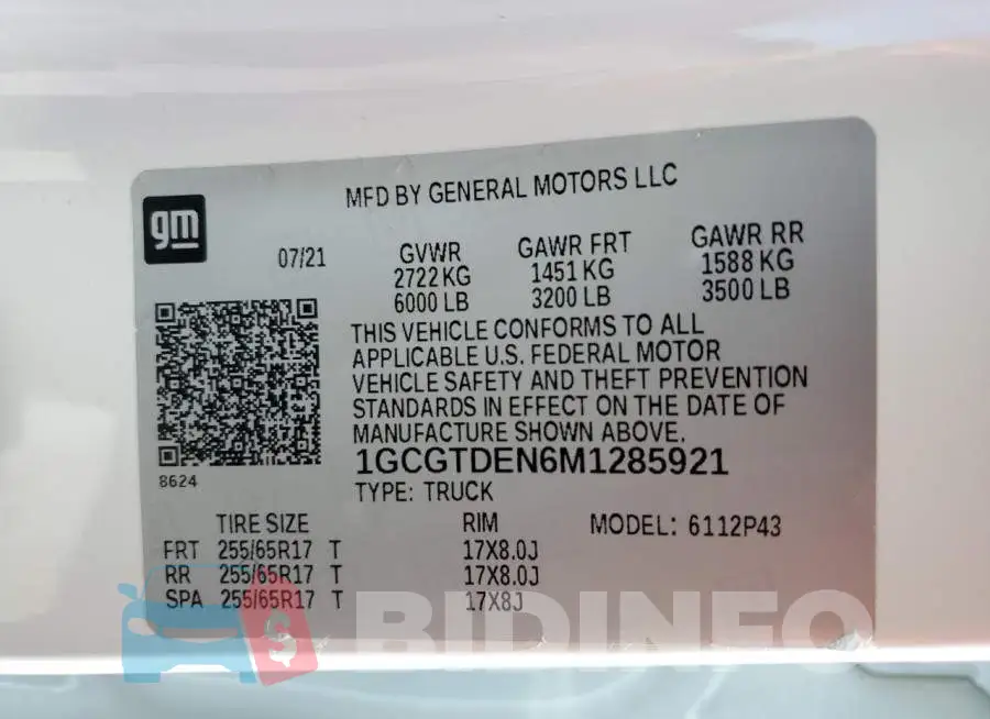 1GCGTDEN6M1285921 Photo# 12