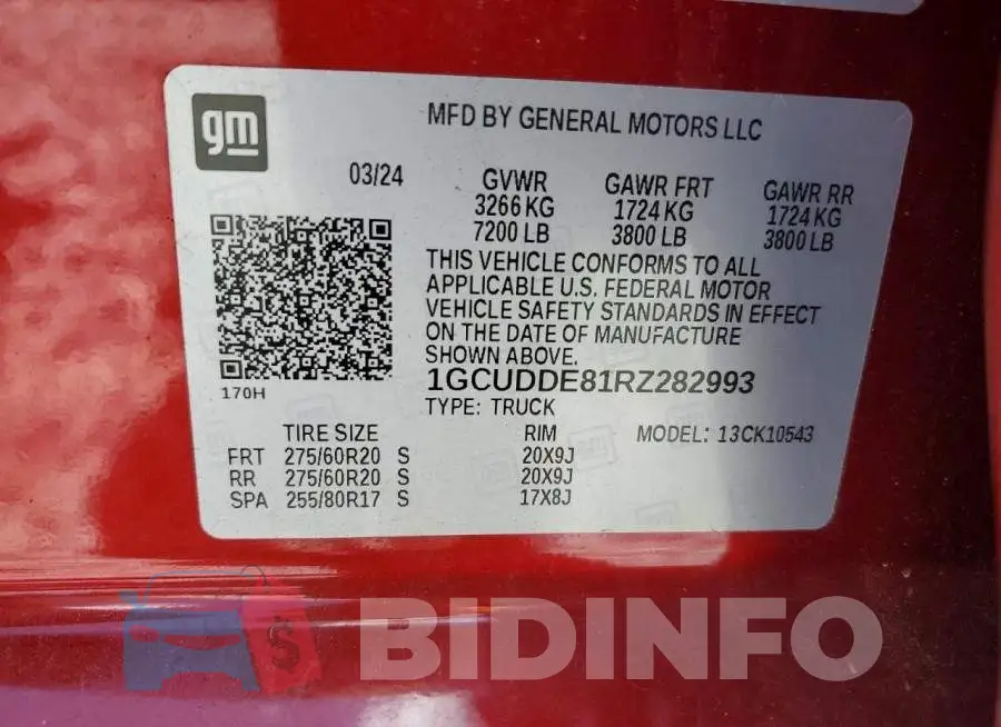 1GCUDDE81RZ282993 Photo# 12