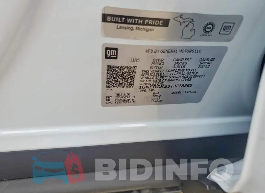1GNERGKS3TJ218863 Photo# 12