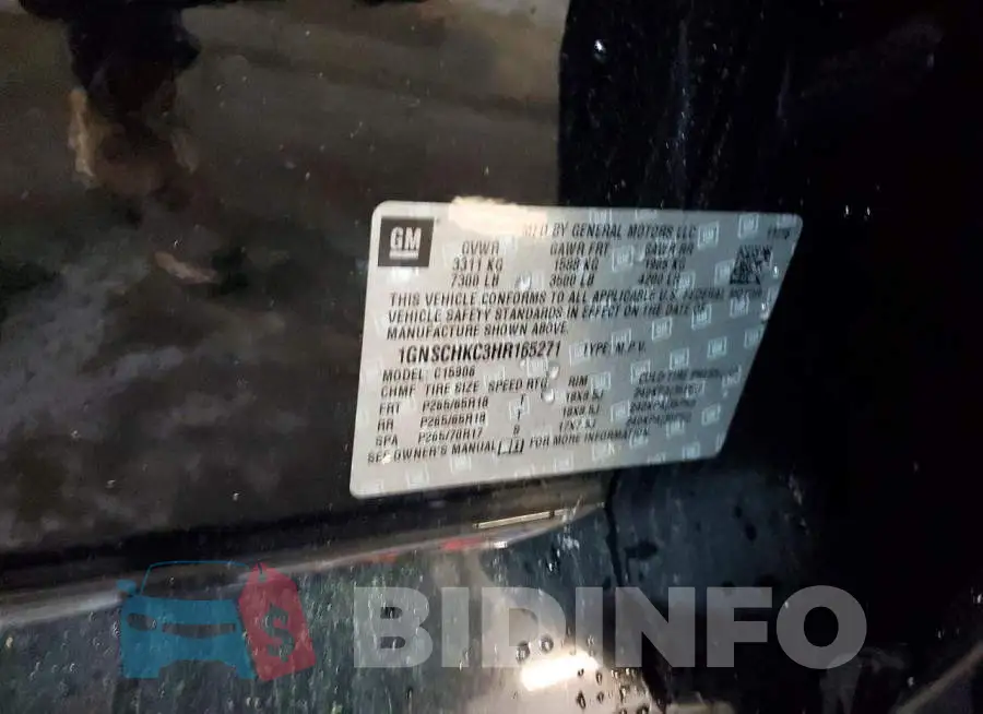 1GNSCHKC3HR165271 Photo# 13
