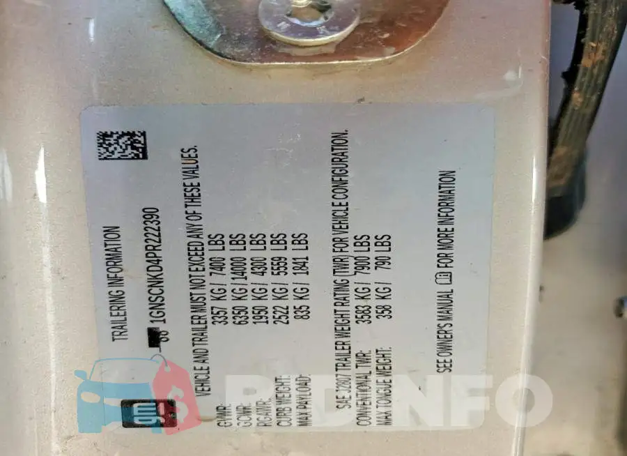 1GNSCNKD4PR222390 Photo# 13