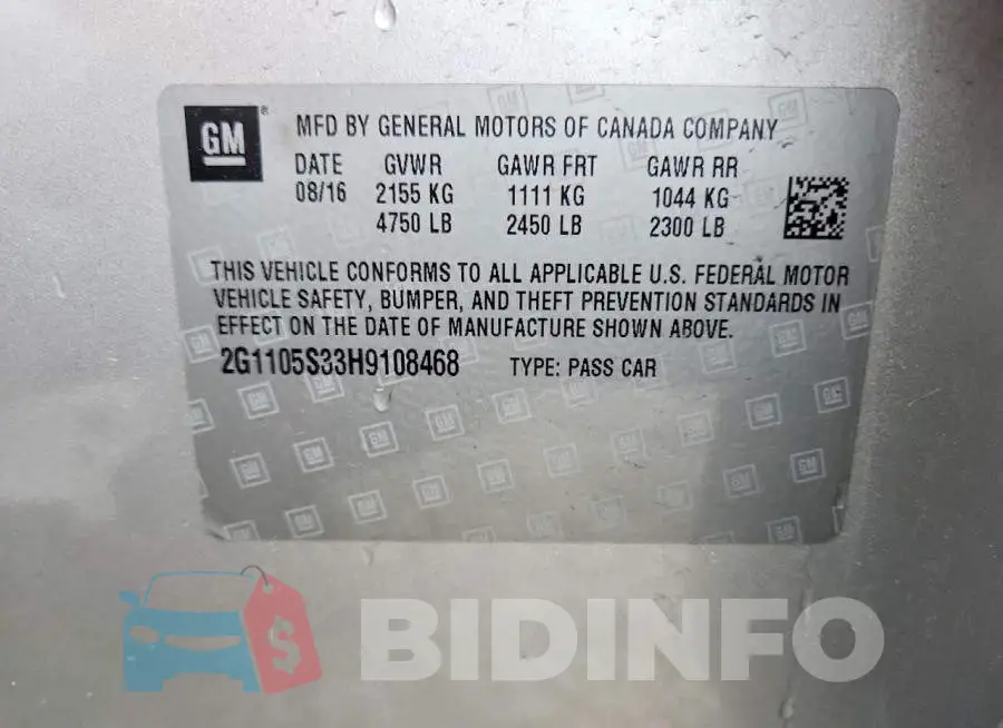 2G1105S33H9108468 Photo# 13