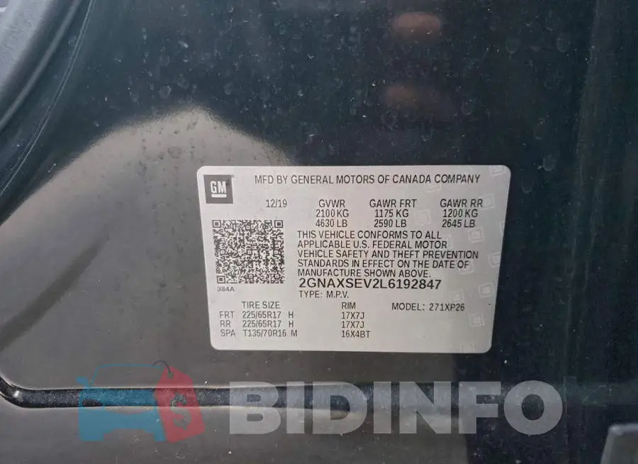 2GNAXSEV2L6192847 Photo# 12