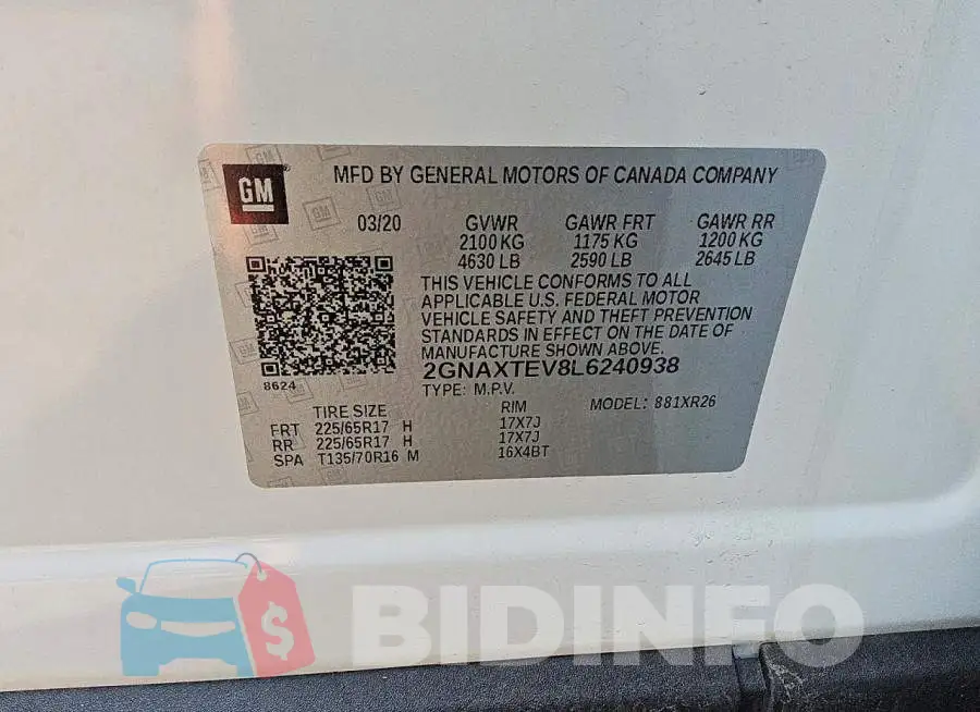 2GNAXTEV8L6240938 Photo# 13