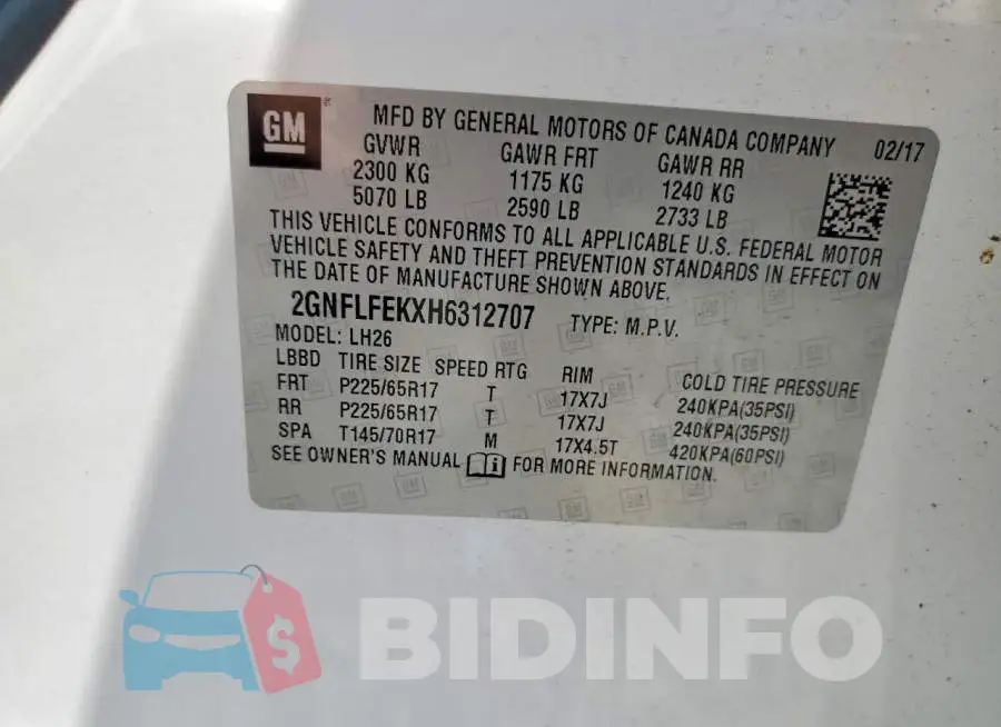 2GNFLFEKXH6312707 Photo# 13