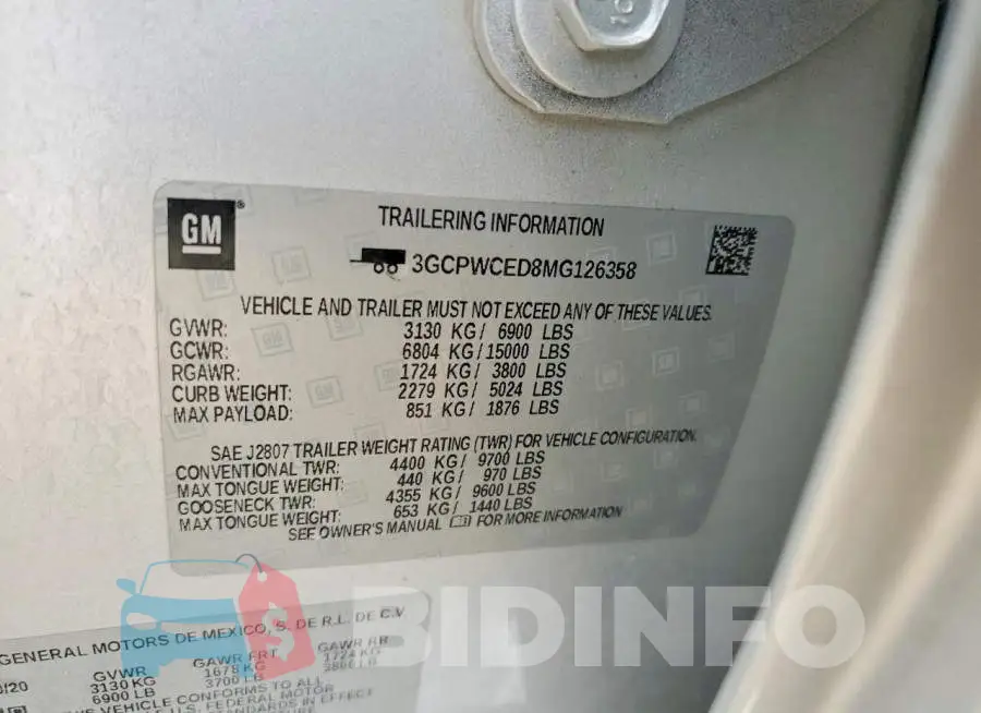 3GCPWCED8MG126358 Photo# 12