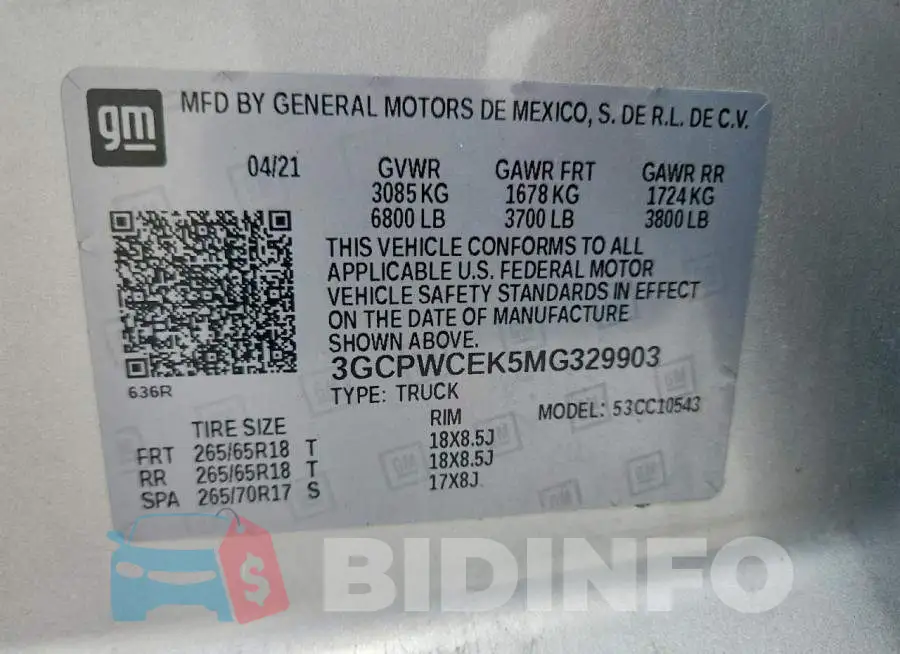 3GCPWCEK5MG329903 Photo# 12