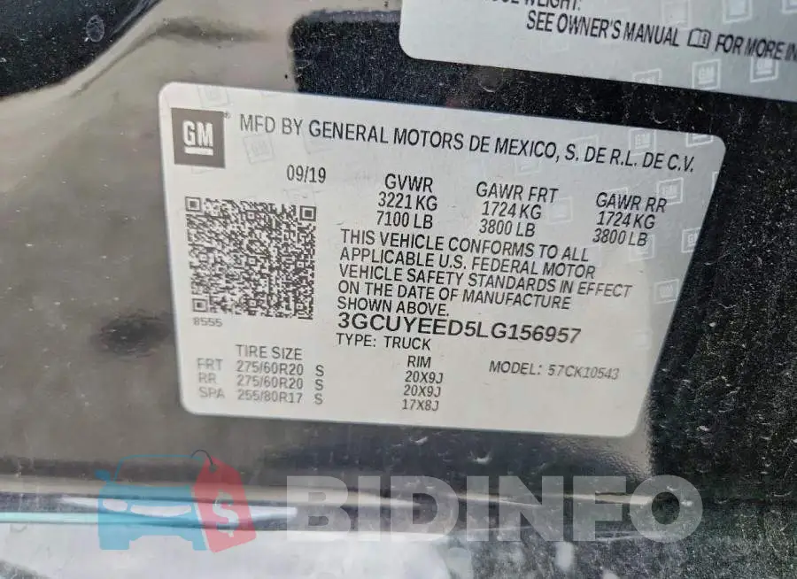 3GCUYEED5LG156957 Photo# 12