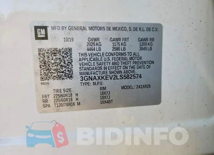 3GNAXKEV2LS582574 Photo# 13