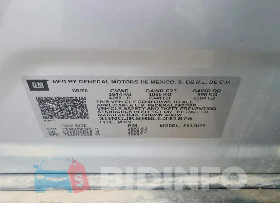 3GNCJKSB8LL341875 Photo# 12
