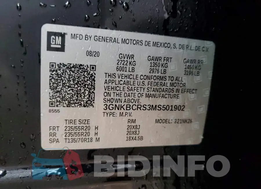 3GNKBCRS3MS501902 Photo# 12