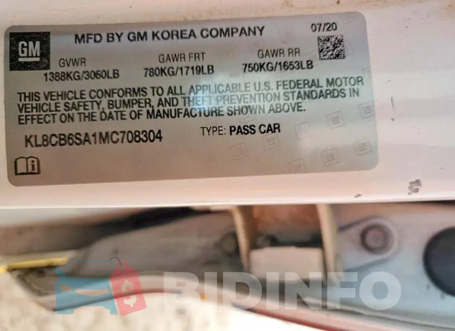 KL8CB6SA1MC708304 Photo# 13