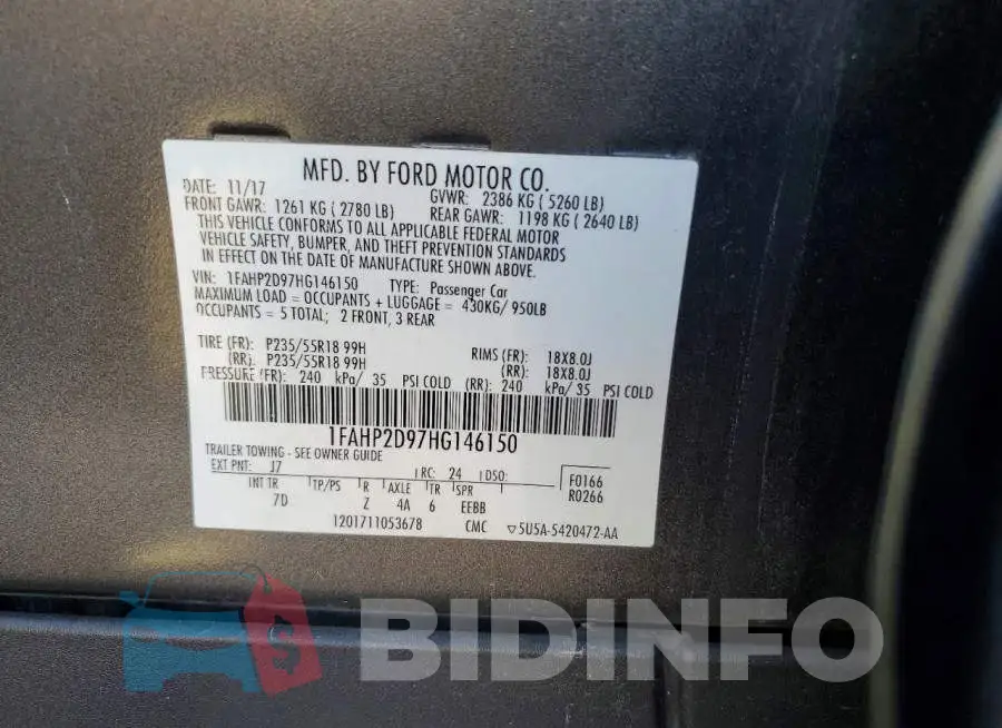1FAHP2D97HG146150 Photo# 12