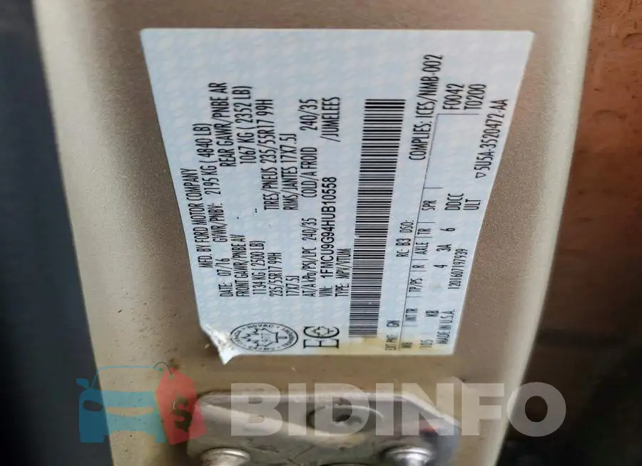 1FMCU9G94HUB10558 Photo# 13