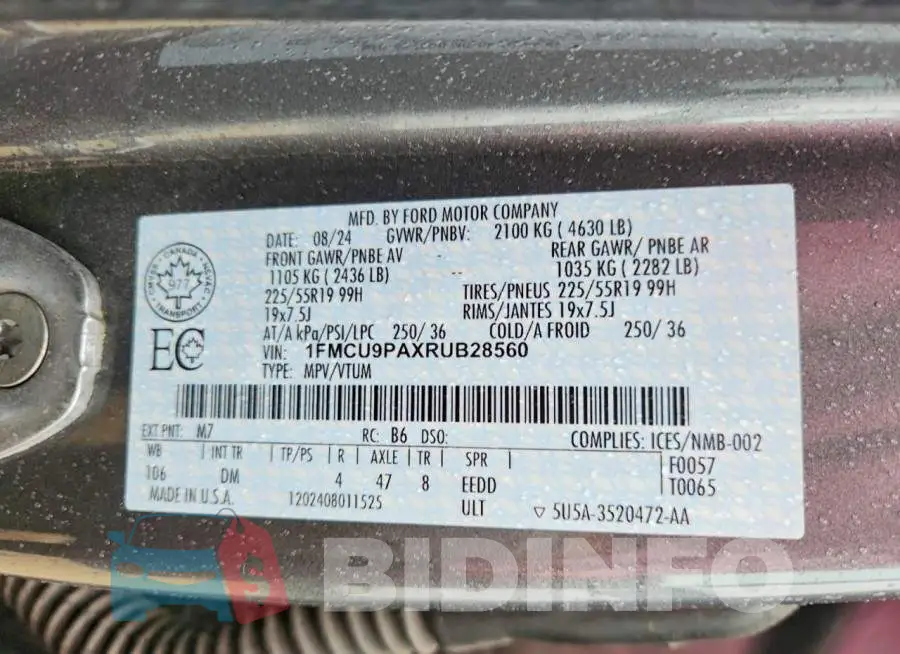 1FMCU9PAXRUB28560 Photo# 14