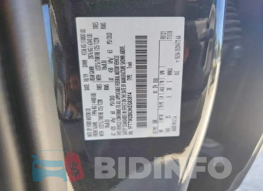 1FT7W2B63KEG83814 Photo# 12