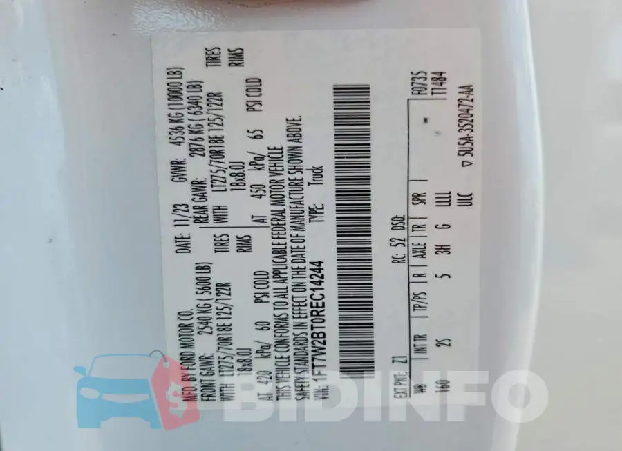 1FT7W2BT0REC14244 Photo# 13