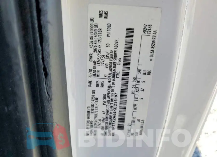 1FT7X2A64KED36197 Photo# 13