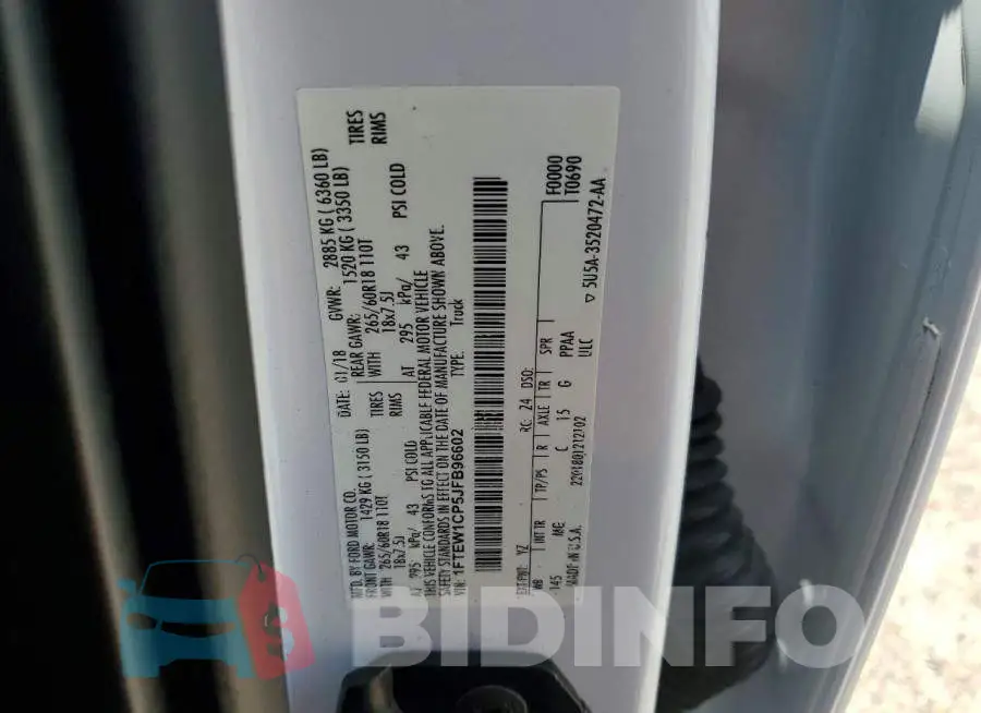 1FTEW1CP5JFB96602 Photo# 12