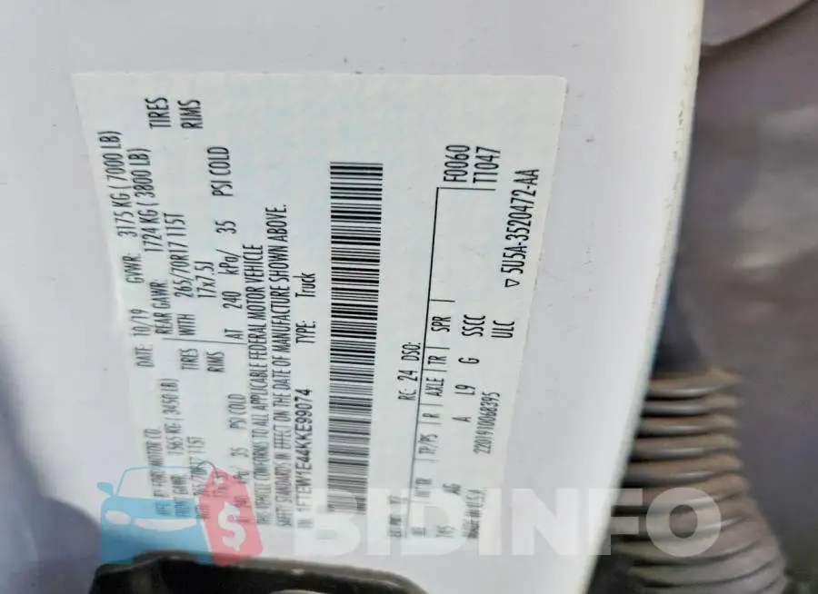1FTEW1E44KKE99074 Photo# 12