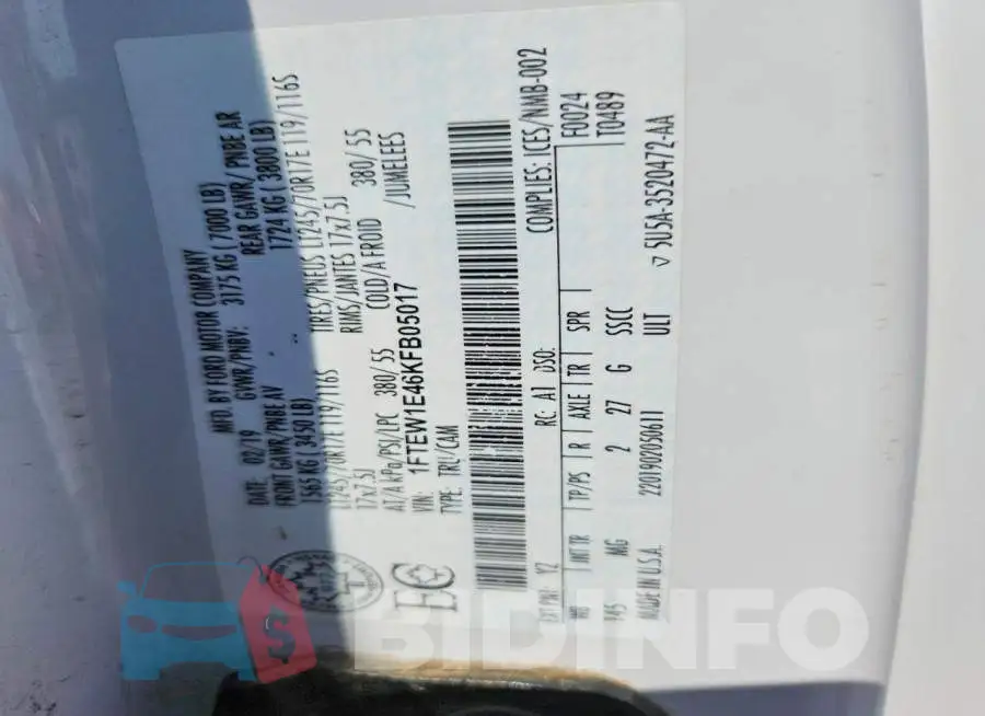 1FTEW1E46KFB05017 Photo# 12