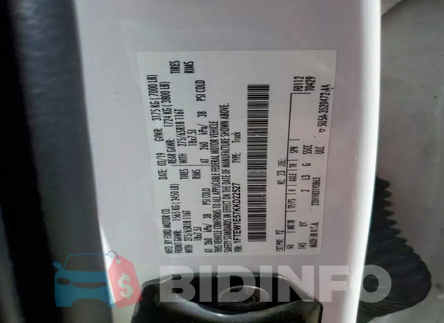 1FTEW1E57KKD22527 Photo# 12