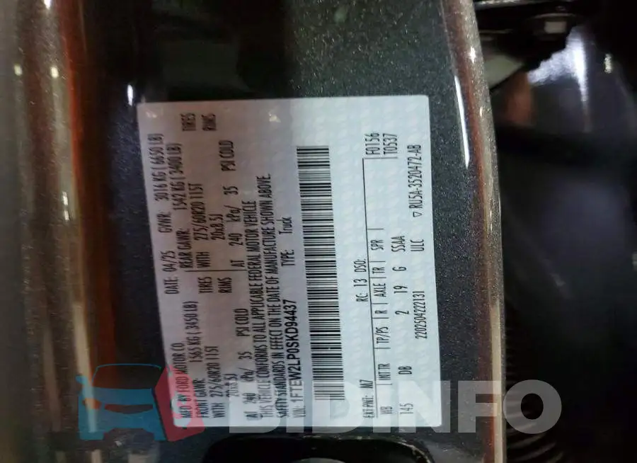 1FTEW2LP0SKD94437 Photo# 12