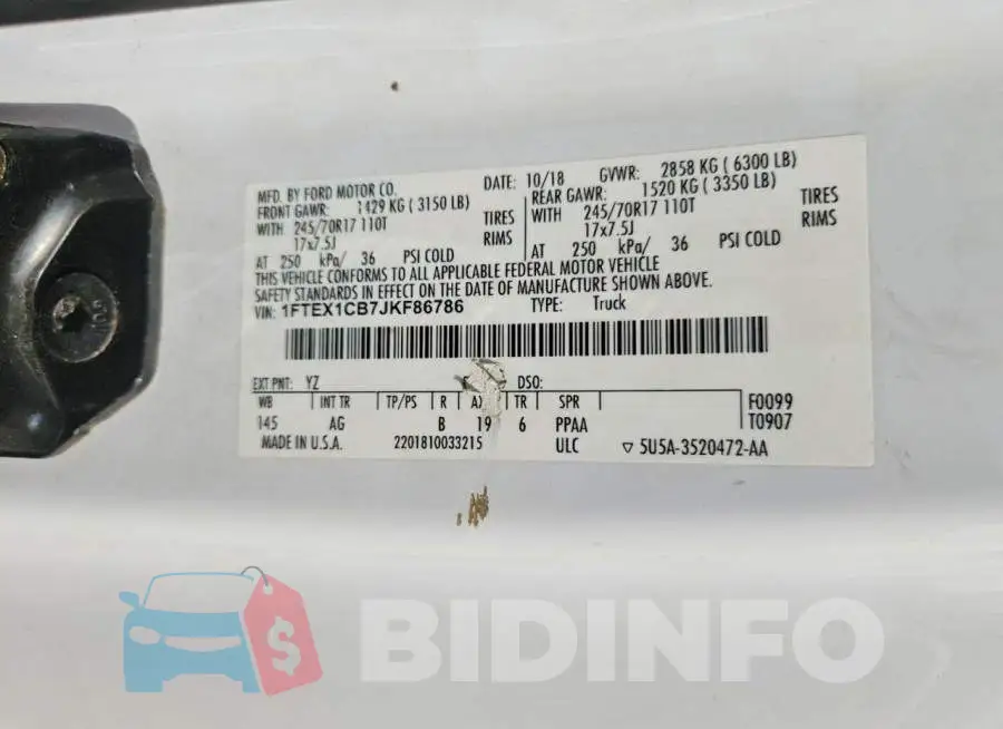 1FTEX1CB7JKF86786 Photo# 12