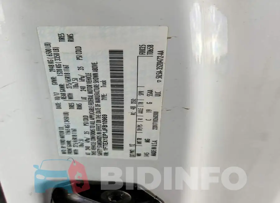 1FTEX1EP1JFB10969 Photo# 12
