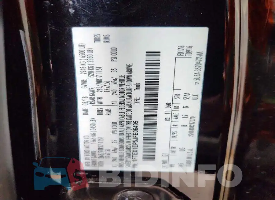 1FTEX1EP5JFE06495 Photo# 12