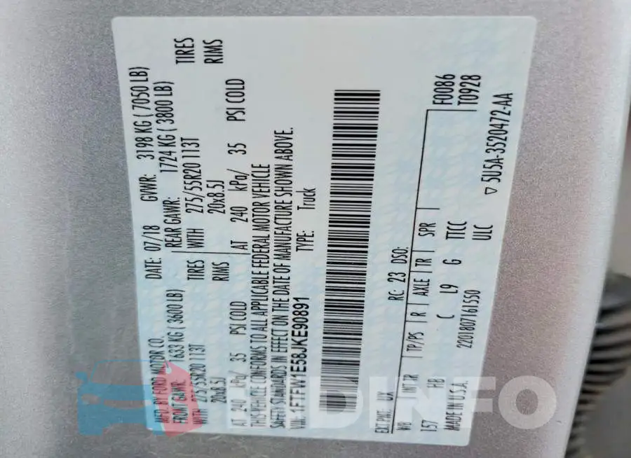 1FTFW1E58JKE90891 Photo# 12