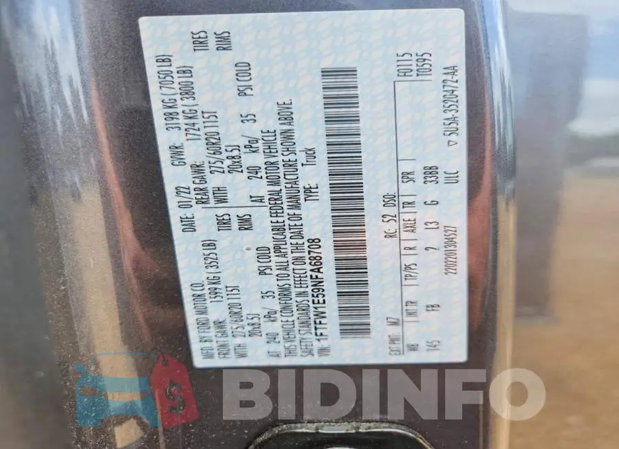 1FTFW1E59NFA68708 Photo# 12