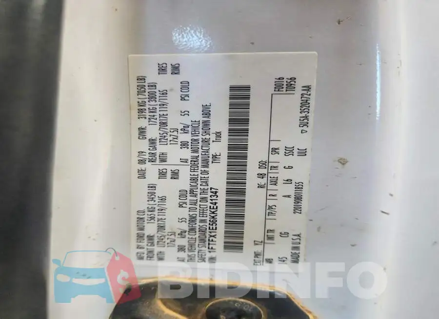 1FTFX1E56KKE41347 Photo# 12