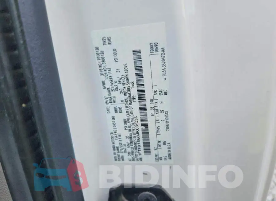 1FTFX1EG3JKC34236 Photo# 12