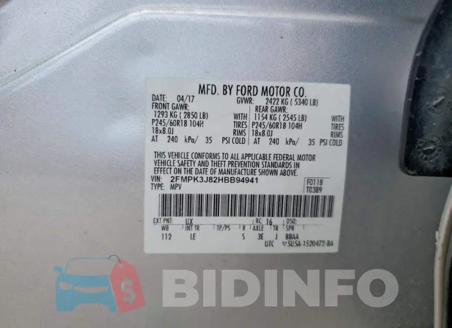 2FMPK3J82HBB94941 Photo# 13