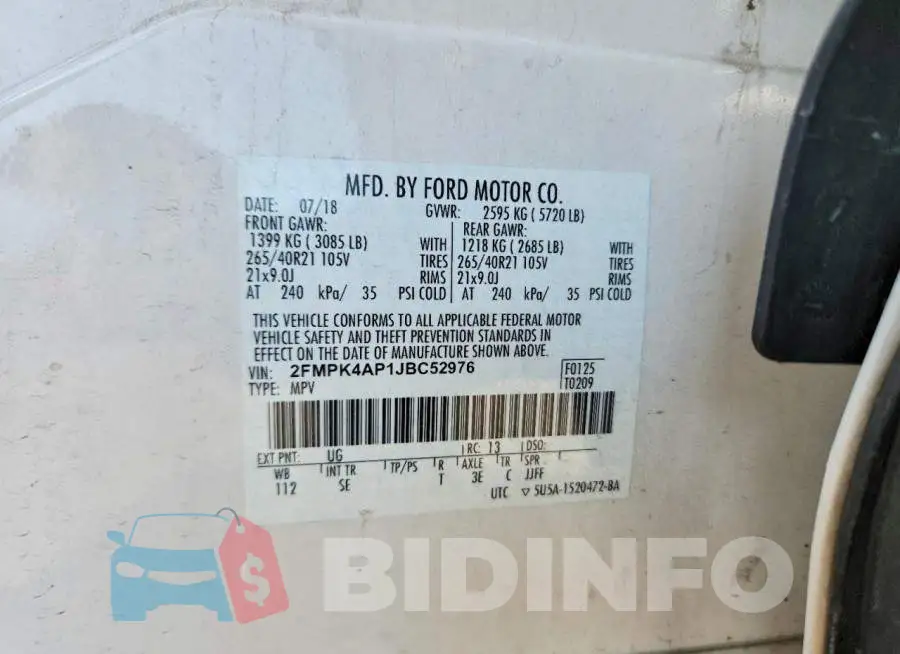2FMPK4AP1JBC52976 Photo# 13