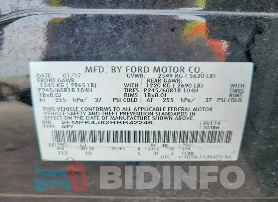 2FMPK4J82HBB42246 Photo# 13