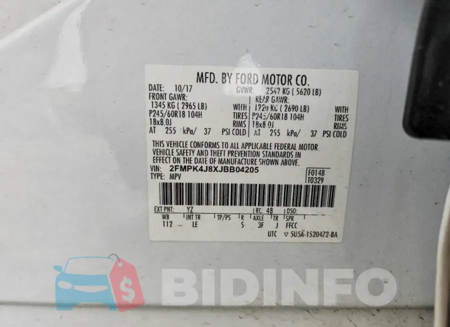 2FMPK4J8XJBB04205 Photo# 13