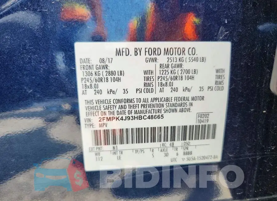 2FMPK4J93HBC48665 Photo# 13