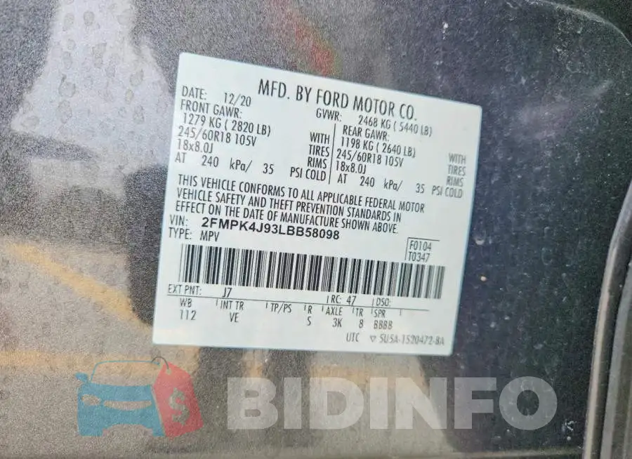 2FMPK4J93LBB58098 Photo# 13