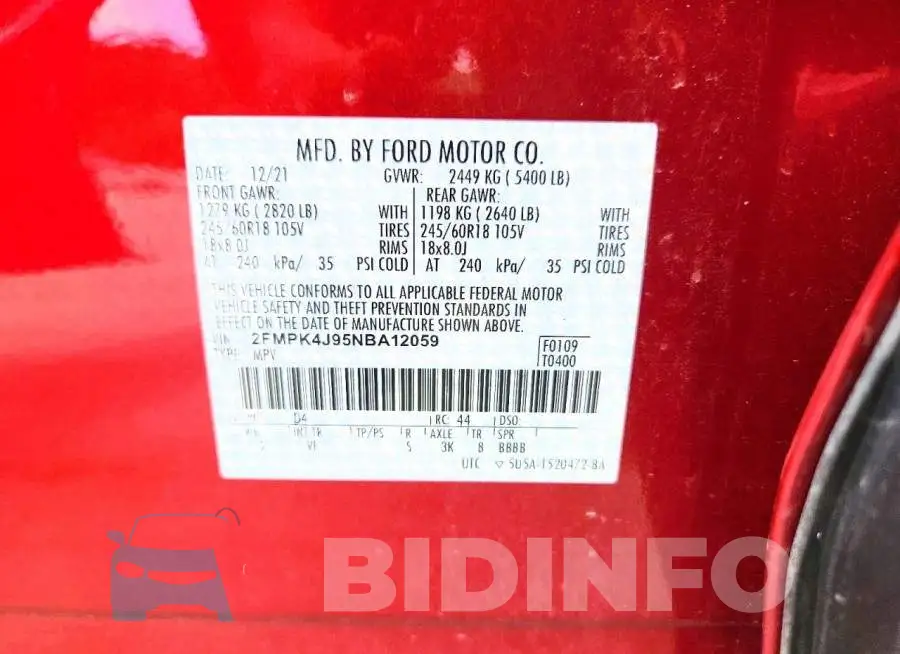 2FMPK4J95NBA12059 Photo# 13